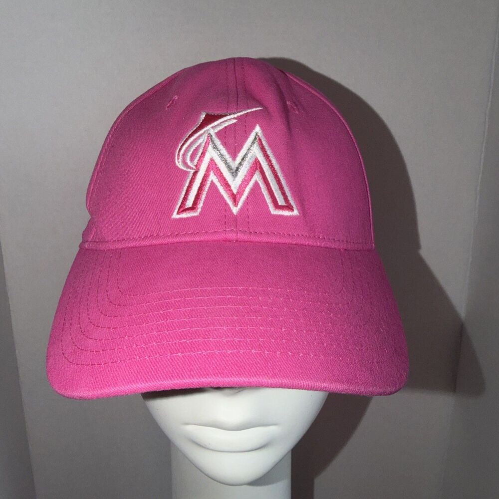 Youth  Genuine Merchandise ‘47 Brand Miami Marlins Pink Strapback Baseball Cap